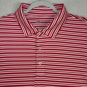 Onward Reserve Performance Golf Polo Shirt Men XL Red Striped Stretch Preppy